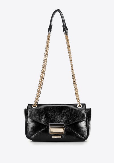 Wittchen Dames Mini Crossbody Tas in Glanzend Eco-Leer Zwart