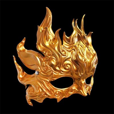 Gouden Qilin Masker, Voorspoedig Beest Harsmasker One size fits all adults goud