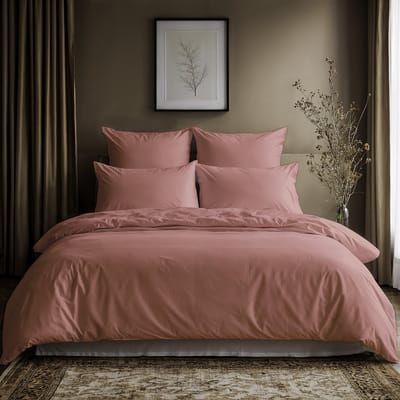 Lavea® Dekbedovertrek 155x220 cm, 1 stuck, van 100% katoen – Zacht en ademend, OEKO-TEX – Roze – Zonder Kussenslop