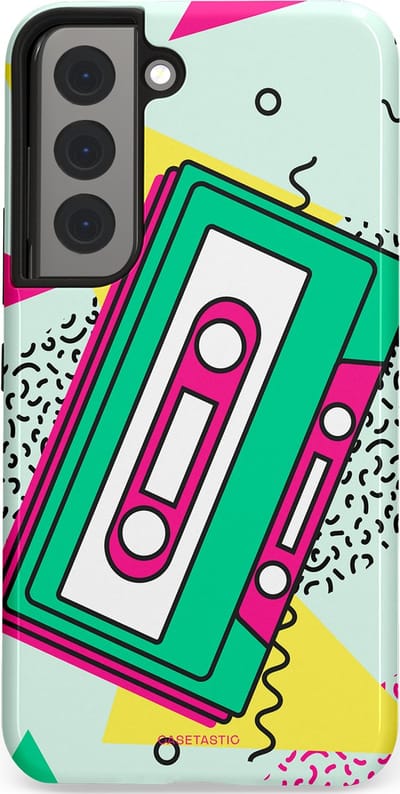 Casetastic Hoesje Geschikt voor Samsung S22 - Stijlvolle Beschermende Duo-layer Case - Retro 80s muziek