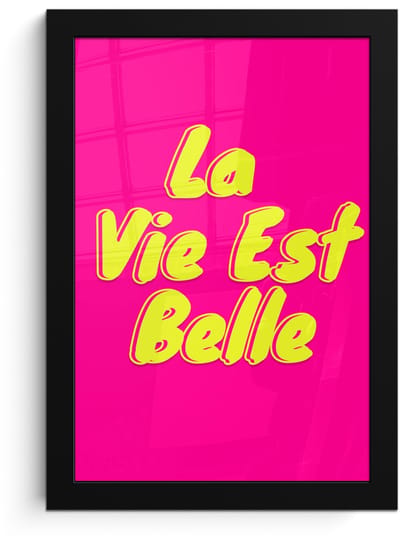 Poster in lijst - Fotolijst 20x30 cm - Posters - Quote - Retro - Roze - Posterlijst zwart - Decoratie - Wanddecoratie woonkamer - Muurdecoratie slaapkamer