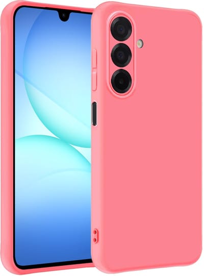 Hoesje - Geschikt voor Samsung Galaxy A17 - Sterk & Shockproof - Siliconen Case - Hoes Cover - Telefoonhoes - Lichtroze