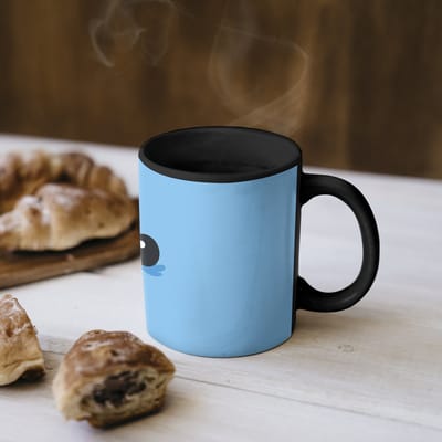 Magische Mok - Foto op Warmte Mokken - Koffiemok - Vogel - Blauw - Eenvoudig - Magic Mok - Beker - 350 ML - Theemok