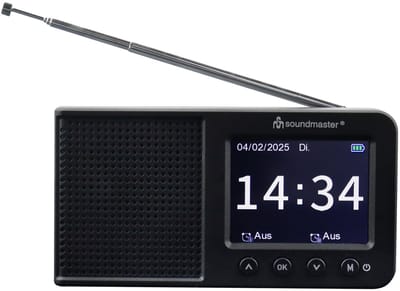 Soundmaster DAB175SW, DAB+ radio met bluetooth, kleurendisplay en oplaadbare batterij