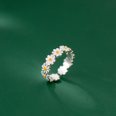 Schattige Daisy Flowers Ringen Voor Vrouwen Schattige Meisjes Exquise Emaille Zonnebloem Open Ring 2022 Korea Nieuwe Trend Sieraden Huwelijkscadeau blue