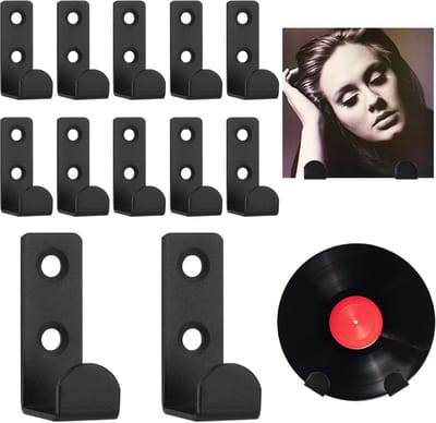 12x Vinyl Platenwandhanger - Drijvende Planken voor Albumhoezen - RVS Platenhouder voor Slaapkamer en Woonkamer