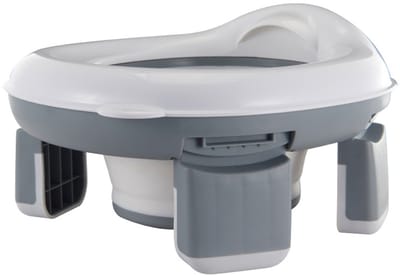 Kinderpotje - 3-in-1 Opvouwbaar Reispotje - Grijs - Zindelijkheidstraining - Veilig PP Materiaal - Met Opbergtas - Voor Thuis & Buiten