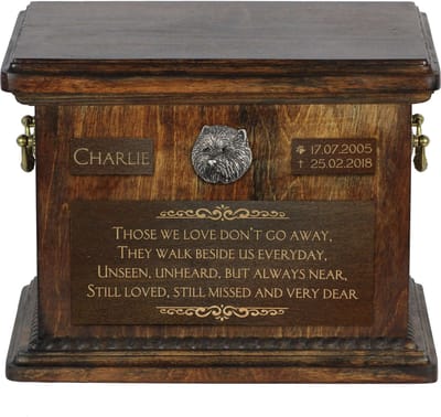 Persoonlijke urn voor West Highland White Terrier met gravure en herinneringsdoos