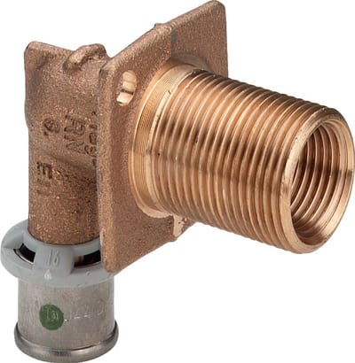 Viega Sanfix Fosta Sanfix P-wanddoorvoer, d 16mm, Rp 1/2, G 3/4 roodbrons Model 2132.1, 303921