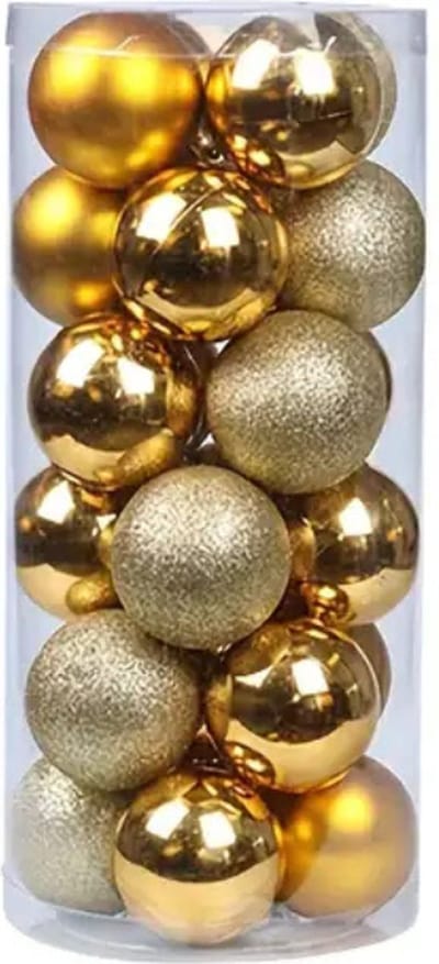Livano Kerstballen - Kerstversiering - Plastic - Goud - 24 stuks