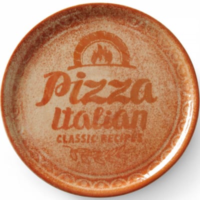Assiette à pizza en porcelaine collection recettes rouge brique śr. 31 cm - lot de 6 pièces