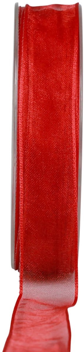 Chiffon lint organza lint decoratief lint organza rood 15mm 20m