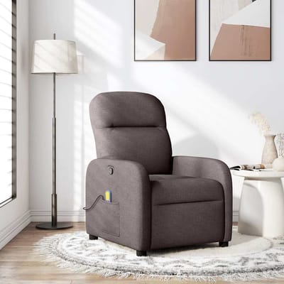 vidaXL - Massagestoel - verstelbaar - stof - donkerbruin