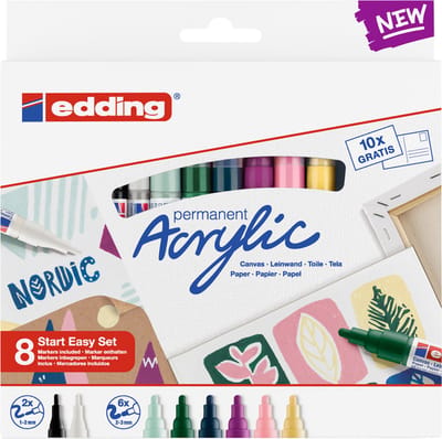 Acrylmarker edding starterskit klein scandinavisch | 12 stuks