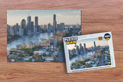 Puzzel Luchtfoto van Brisbane over Kangaroo Point in Australië - Legpuzzel - Puzzel 1000 stukjes volwassenen