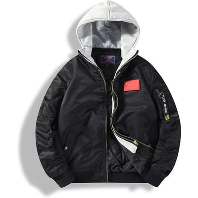 Heren Winter Fleece Verdikte Piloten Hooded Baseball Katoenen Jas Afneembare Pet Tooling Jas XXXL zwart