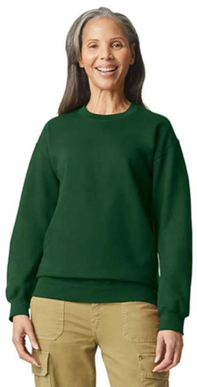 Gildan - Softstyle Midweight Fleece Crewneck Sweater - Forest Green maat XXL