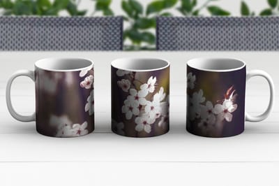 Mok - Koffiemok - Bloemen - Wit - Natuur - Plant - Bloesem - Mokken - 350 ML - Beker - Koffiemokken - Theemok