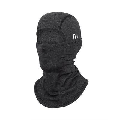 1 x Skimutsen - Bivakmuts - Hoofdbedekking - Muts - Fleece gevoerd, winddicht - Geschikt voor fietsen in de winter, skiën en buitensporten - Multifunctionele thermische muts - Volwassen maat - Hennep zwart
