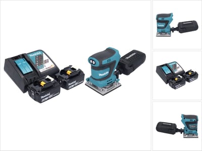 Makita DBO 484 RG accu-excentrische schuurmachine 18 V 112 x 102 mm + 2x accu 6,0 Ah + oplader