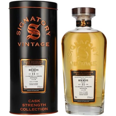 Ondertekenaar Vintage Signatory Vintage BEN NEVIS 11 Years Old 2nd Fill Port Pipe Cask Strength #233 2014 59,7% Vol. 0,7l in Tinbox
