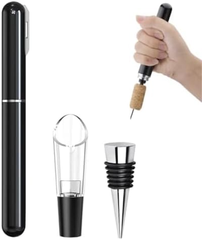PromoHome 4-in-1 Wijnaccessoire Set met Luchtdruk Opening, Foliesnijder en Schenker