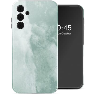 Selencia Hoesje - Geschikt voor Samsung Galaxy A15 (4G) / A15 (5G) - Backcover - Marble Grayed Jade