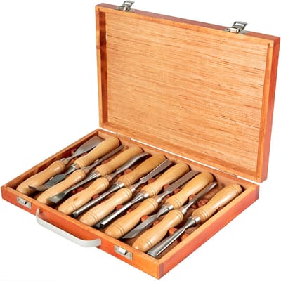 Verkoop nederland® - 12Pcs - Houtsnijwerk Hand Beitel Set - Draaibank - Hout Draaien - Houtbewerking - Professionele Gutsen Houtbewerking - Timmerwerk Gereedschap