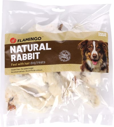 Flamingo Nature - Snack Honden - Nature Snack Konijnenpoten Haar 200gr - 1st - 138654 - 1st