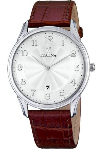 Festina F6851/1 Klassiek - Horloge- Staal - Zilverkleurig - 41 mm