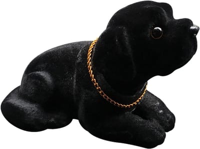 Knikkende hond - Bobblehead auto - Dashboard decoratie - Vrolijk schuddend hoofd - 16x10x9cm - Meerkleurig