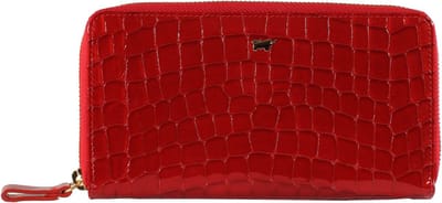 Braun Buffel Verona Portemonnee Dames - Ritsportemonnee - Leer - Rood Croco