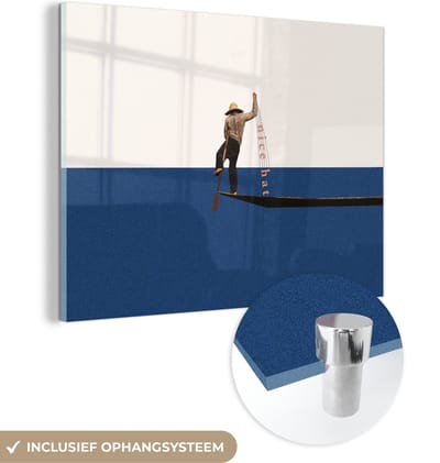 MuchoWow® Glasschilderij 120x90 cm - Schilderij acrylglas - Vrouw - Complimenten - Abstract - Foto op glas - Schilderijen