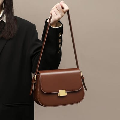 Alles-passende Herfst Nieuwe Crossbody Tas Echt Leer Licht Luxe High-end Okseltas Pendeltas black