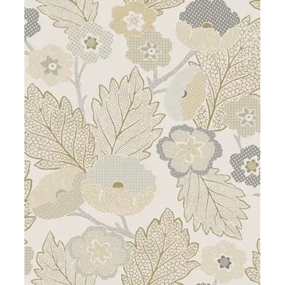 Decoprint Antibes Behang abstracte bloemen en bladeren - AN28270   5415058090234   Behang