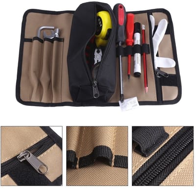 Dailygoods - Duurzaam gereedschapstas - Waterdicht canvas - 36 x 25 cm - Gereedschap organizer - Geschikt voor elektriciens en houtbewerkers