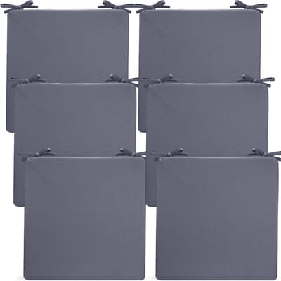 Preboun Set van 6 kussens voor tuinstoel, 48,3 x 48,3 x 7,6 cm, terrasstoelkussen, waterdichte kussens voor buitenstoelen met banden, vervangend stoelkussen voor terrasmeubilair, tuin, bank,