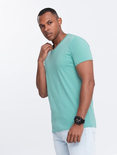 OMBRE T-shirt - Regular Fit - Katoen - Korte Mouw Turquoise S
