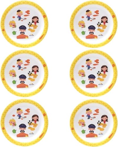 Melamine Kinderservies Borden Set van 6 - Platte en Diepe Borden voor Buitengebruik en Thuis