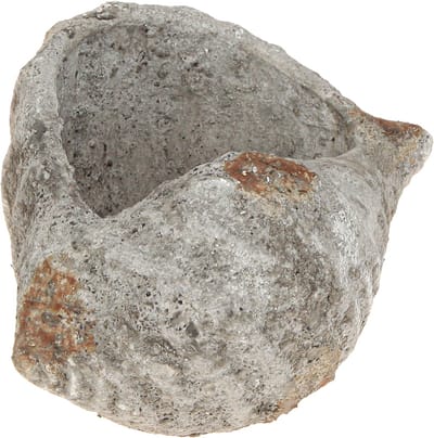 Bloempot schelpsteen antiek grijs maritiem 22×18×13cm
