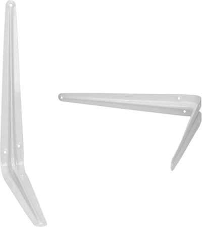 Plankdragers - 2x stuks - metaal - wit - 15 x 13 cm - schapdragers - wandsteunen - planksteun - planksteunen