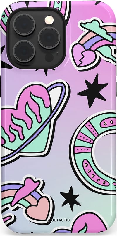 Casetastic Hoesje Geschikt voor Apple iPhone 15 Pro Max Magsafe - Stijlvolle Beschermende Duo-layer Case - Paarse Droomwereld