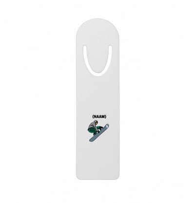 Hacebo® - Snowboard met eigen naam metalen boekenlegger - Snowboarden - Snowboarders - Wintersport Bladwijzer boekenleggers - 12.7 cm x 3.2cm