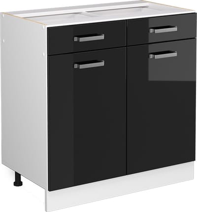 Vicco R-Line Keukenonderkast – 80 cm zonder werkblad Zwart hoogglans