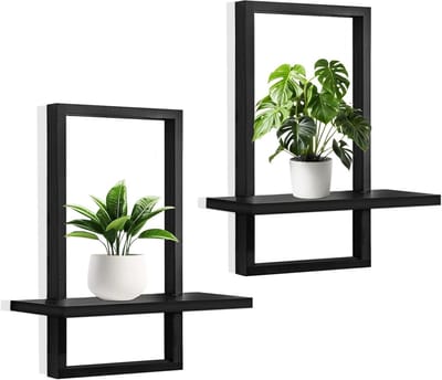 Houten Wandrek - Decoratief Plankje - Wand Decoratie - Compact Formaat - 20x20x20mm - Zwart