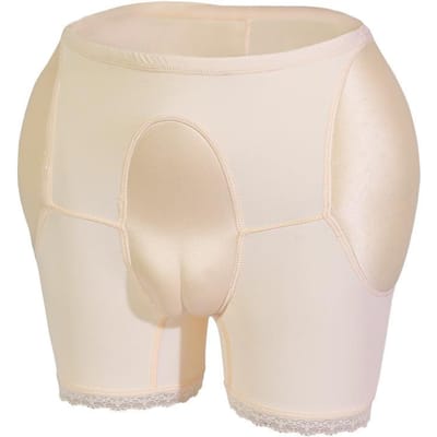 Verbergende Gaff Panty Vormgevende Panty Heren Ondergoed Voor Crossdresser Transgender Drag Queen Cosplay Billiftende Shaper Boxer Shorts M white