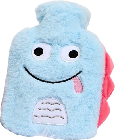 Nivard Warmwaterzak Met Hoes - Warmwaterkruik - Warmtekussen - Warmtekruik - Knuffel - Kruik - Bag - Blauw