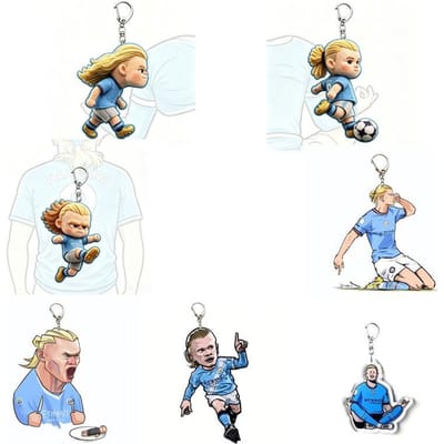Erling Haaland Sleutelhanger Accessoires Cosplay Voetbalster Figuur Tas Bedeltjes Hanger Cartoon Haaland Beeldjes Feestartikelen Fans Cadeau white