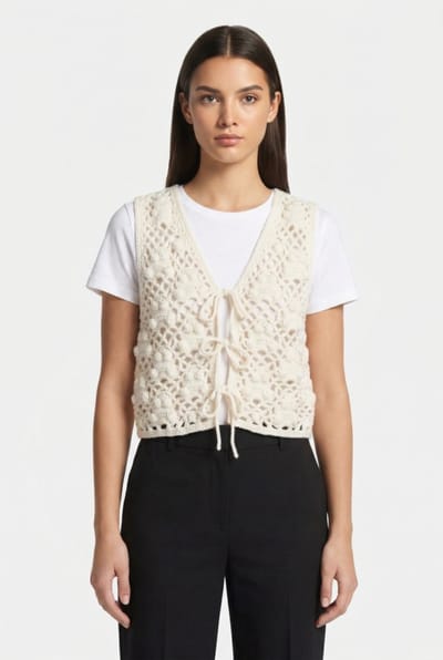 & Other Stories Bono Crochet Vest White Size: XS | Shirts and Tops Outlet | Dames | Wit