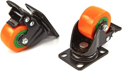 4 Stuks Profi 50 mm Zwenkwiel met Voetplaat (80 KG Belasting per stuk)